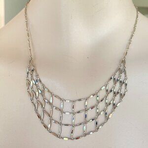 FAC Opulent Web Silver Tone 18" Necklace​
